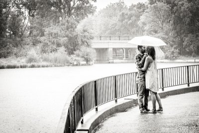 Romantic Rainy Day Couple Portrait