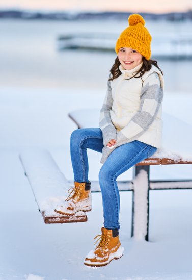 Winter Portrait on a Snow-Covered Lake