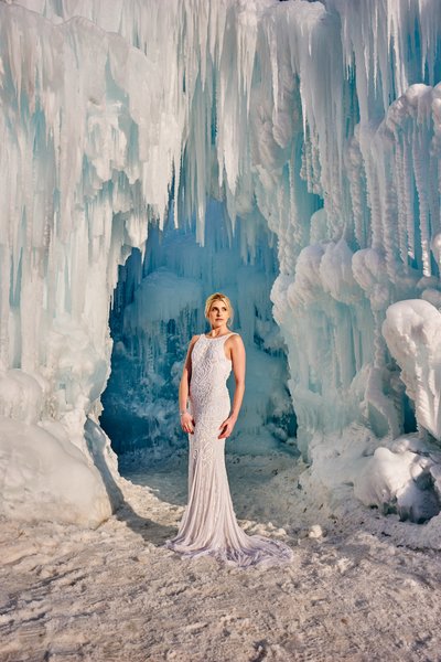 Ice Castle Wedding Photographer Stuns With This Bride Image.
