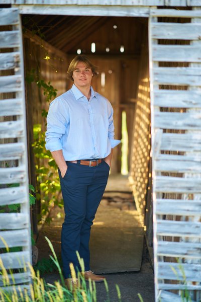 Creative Senior Portrait with middle ground foreground and background