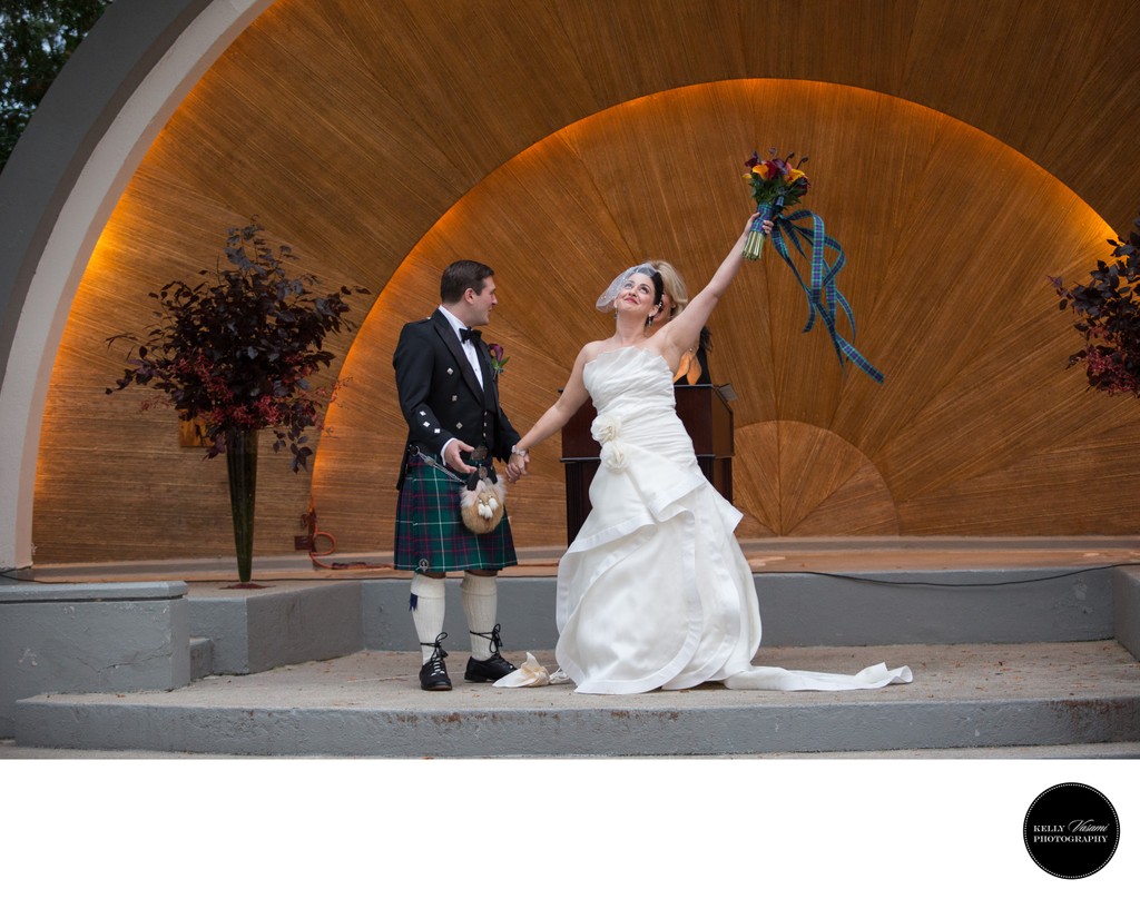 Wedding ceremony at Westchester Country Club band shell