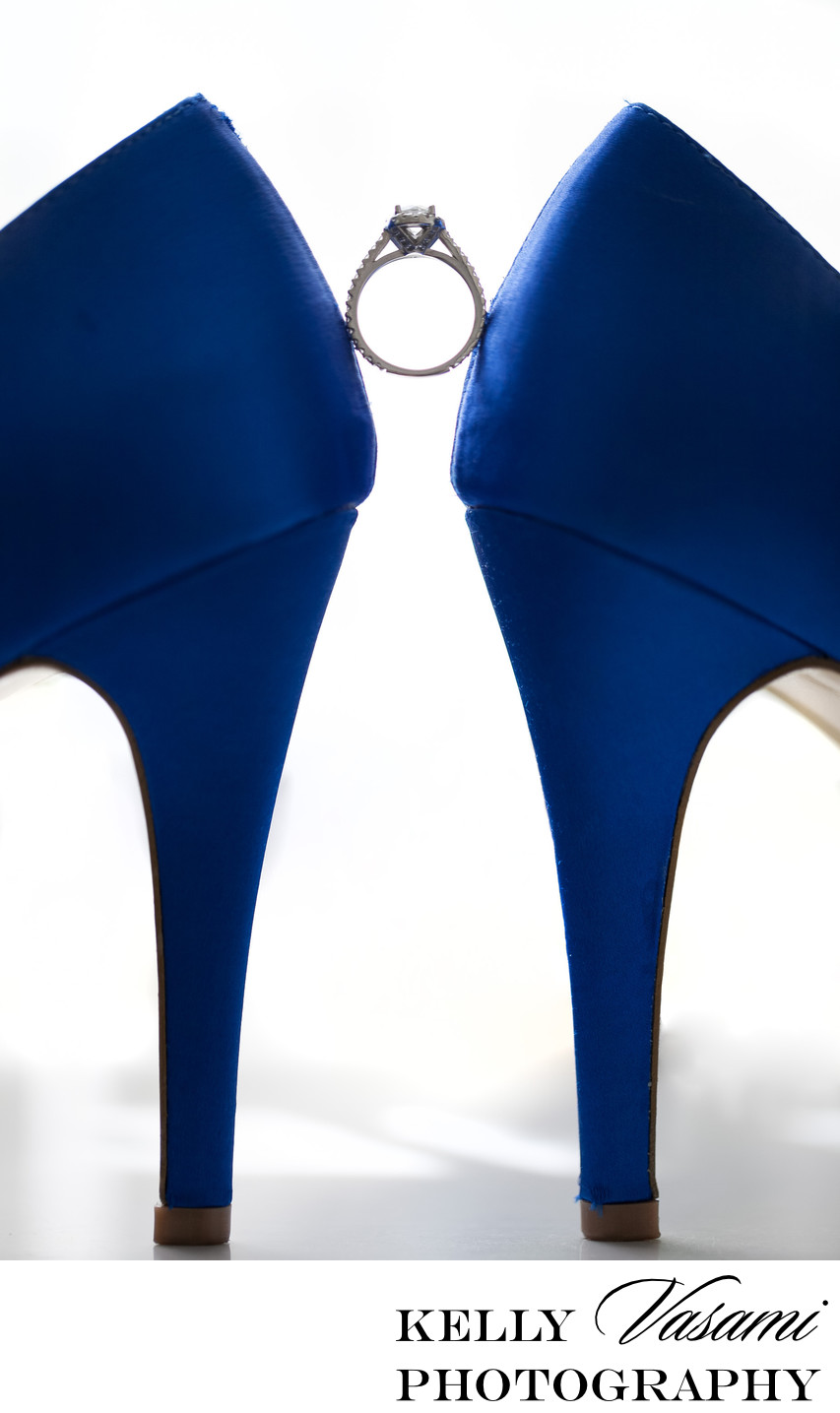 Blue Wedding Shoes & Engagement Ring | Westchester NY