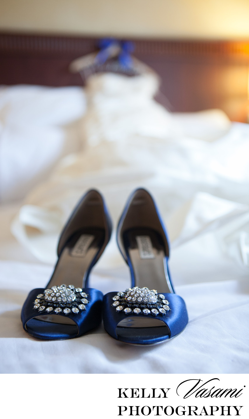 Badgley Mischka Blue Wedding Shoes | Wedding Dress