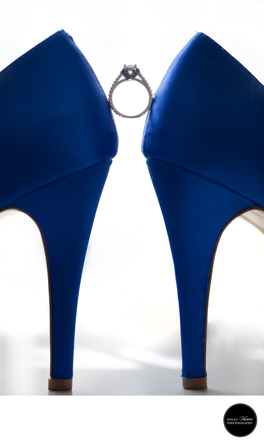 Blue Wedding Shoes & Engagement Ring | Westchester NY