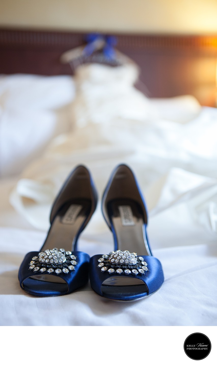 Badgley Mischka Blue Wedding Shoes | Wedding Dress