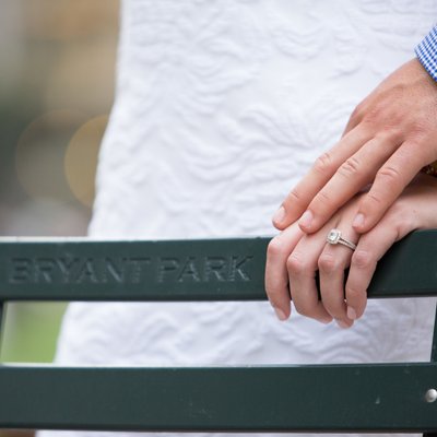 Bryant Park Engagement Session Ring Closeup
