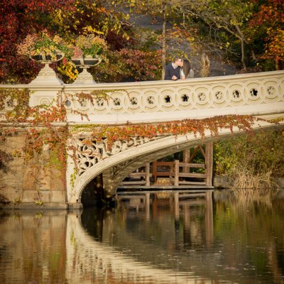 Central Park Bow Bridge Engagement Session in Autumn