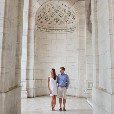 NY Public Library is this couple's dramatic backdrop