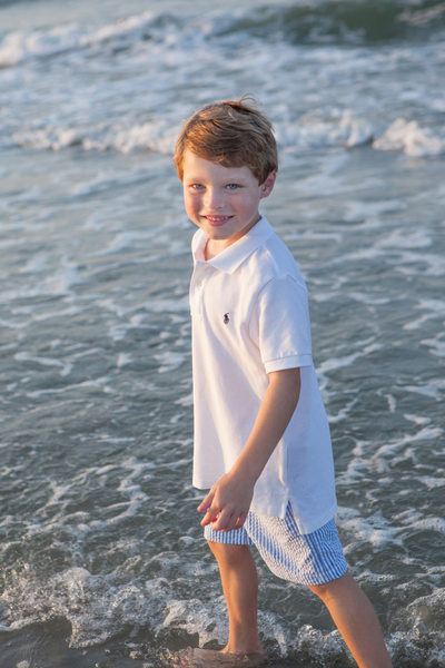  Beach Photo of Boy Walking in the Water, Ocean Isle Beach, NC