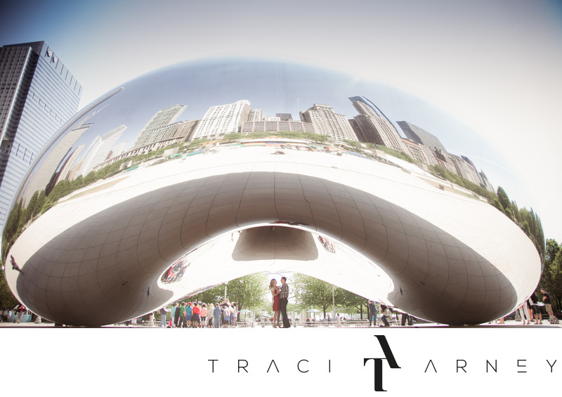 Chicago Cloud Gate Millennium Park Engagement Session