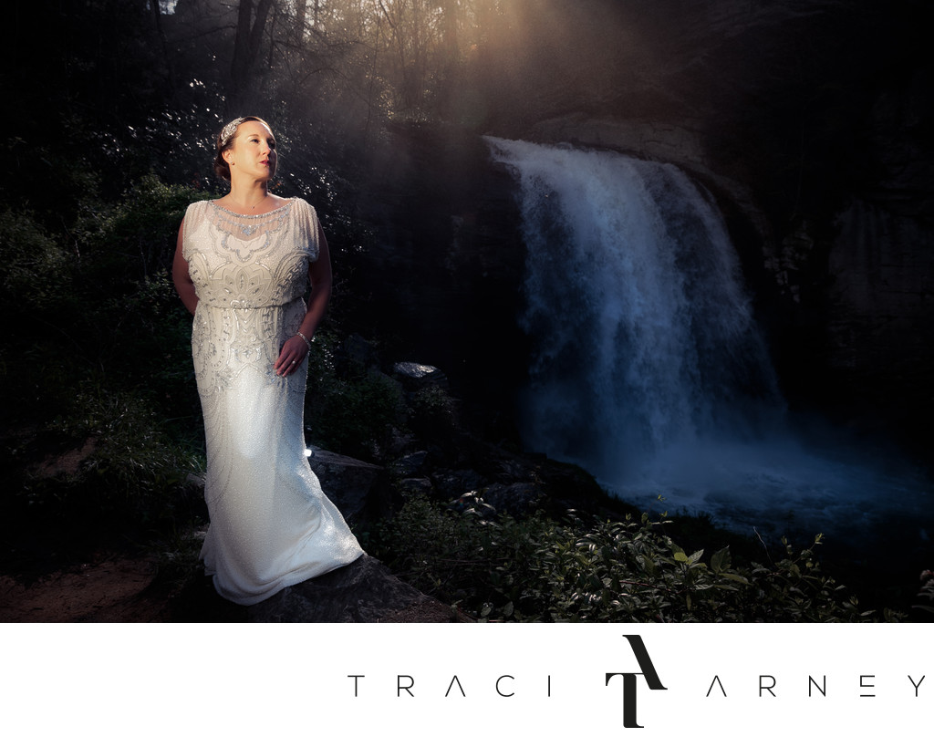 Pisgah National Forest Waterfall Wedding Photography, Asheville
