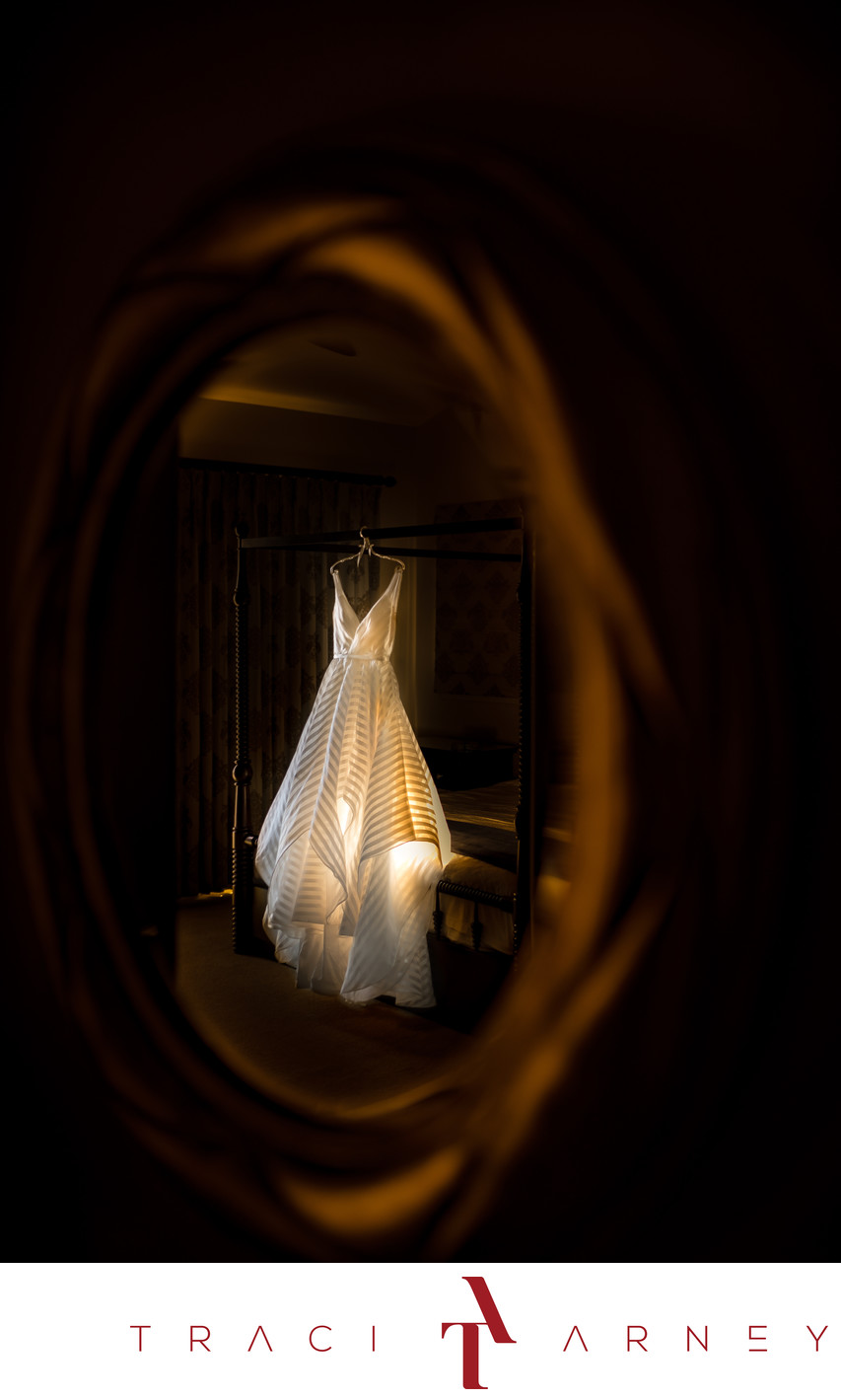 Wedding Photograph Gown Detail, Terranea Resort, California
