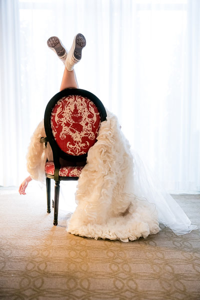 Proximity Hotel Bridal Session Converse & Ruffled Dress