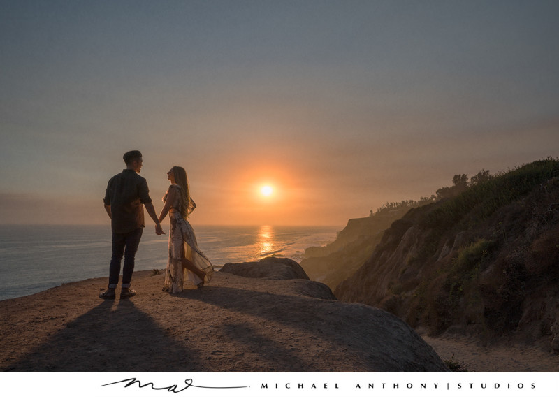 El Matador Beach Engagement Session at Sunset