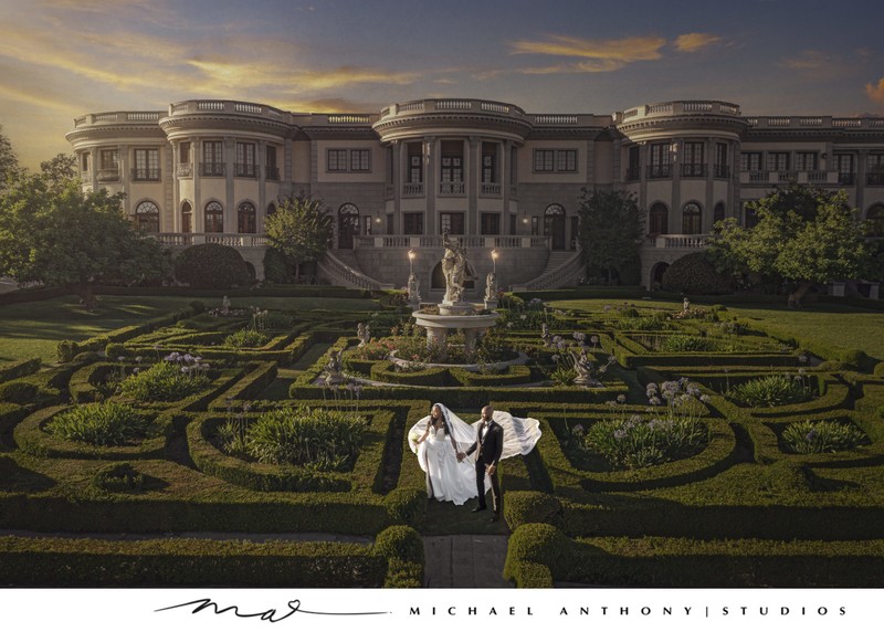 Mansion Wedding Venue Captured from Drone