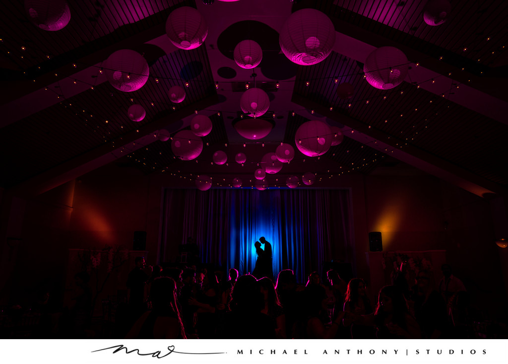 Silhouette of couple during Wedding Reception