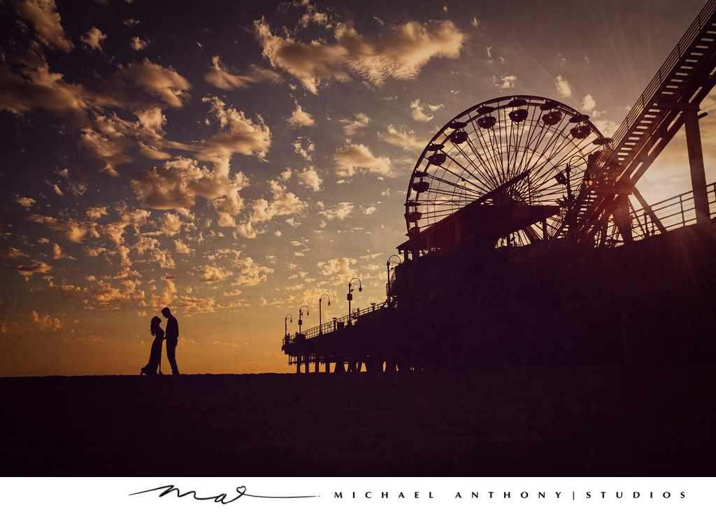 A Silhouette Photograph from a Santa Monica Engagement