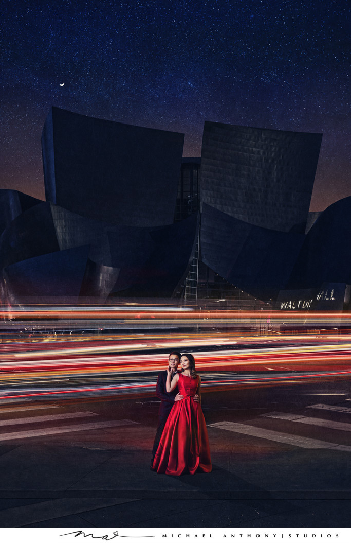 Walt Disney Concert Hall Engagement at Night