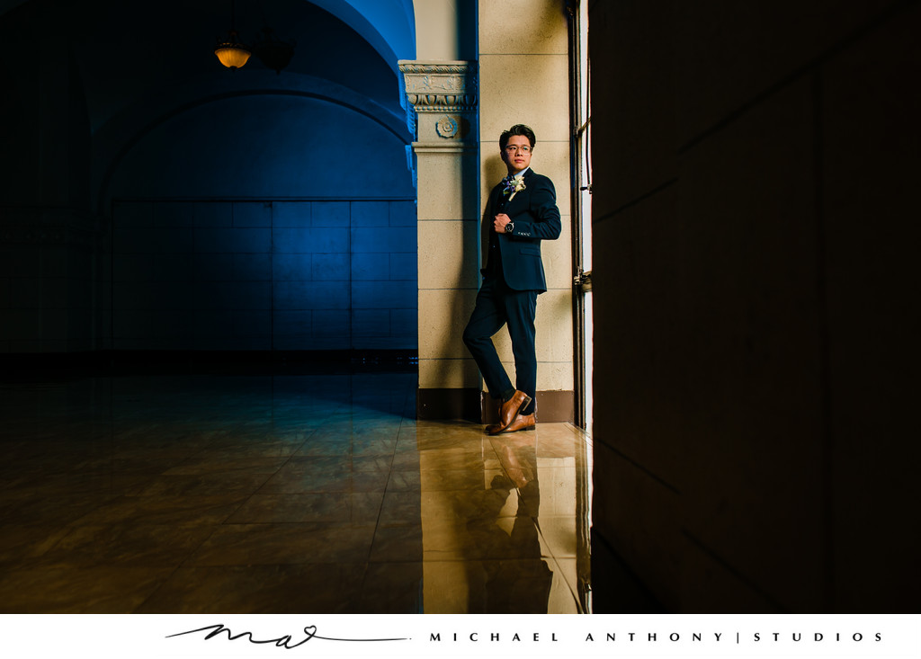 Majestic Downtown Wedding Groom Picture