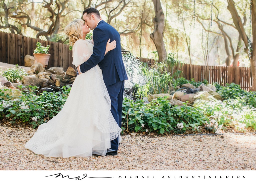 Couple Kissing at Calamigos Ranch