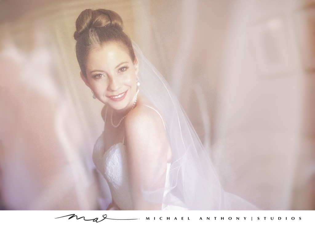 Natural Light Bridal Portrait Under Veil