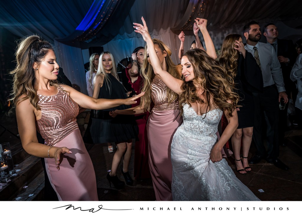 Wedding Reception: Bride Dancing with Bridesmaids