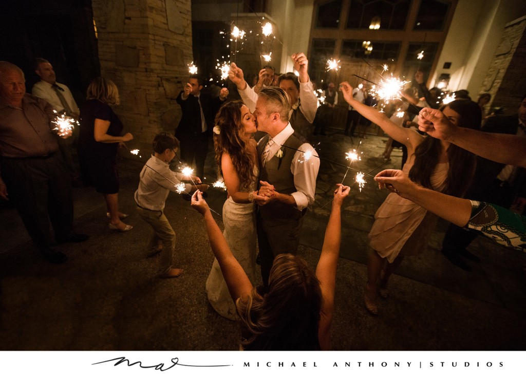 Wedding Reception at Sand Canyon Country Club Sparkler Exit