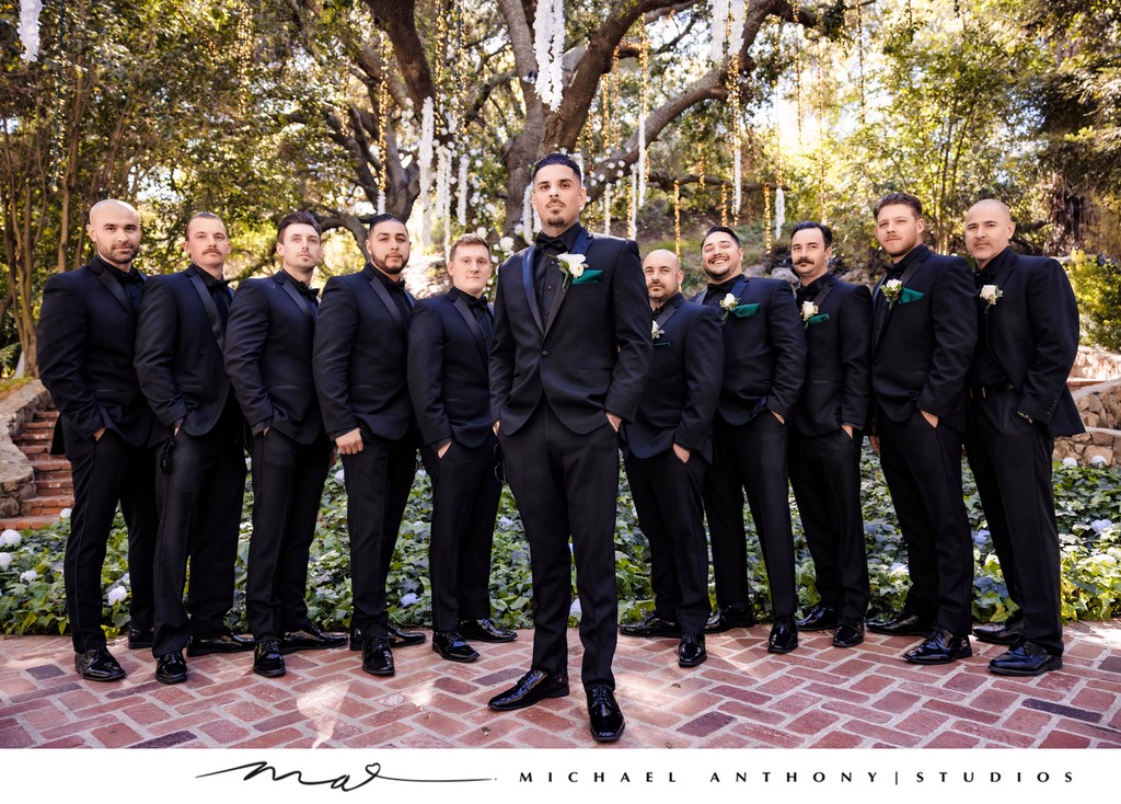 Modern Elegance: Groomsmen in All-Black Attire