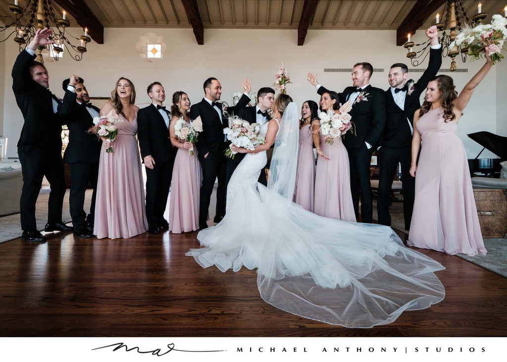 Celebration in Harmony: A Joyful Wedding Party Moment