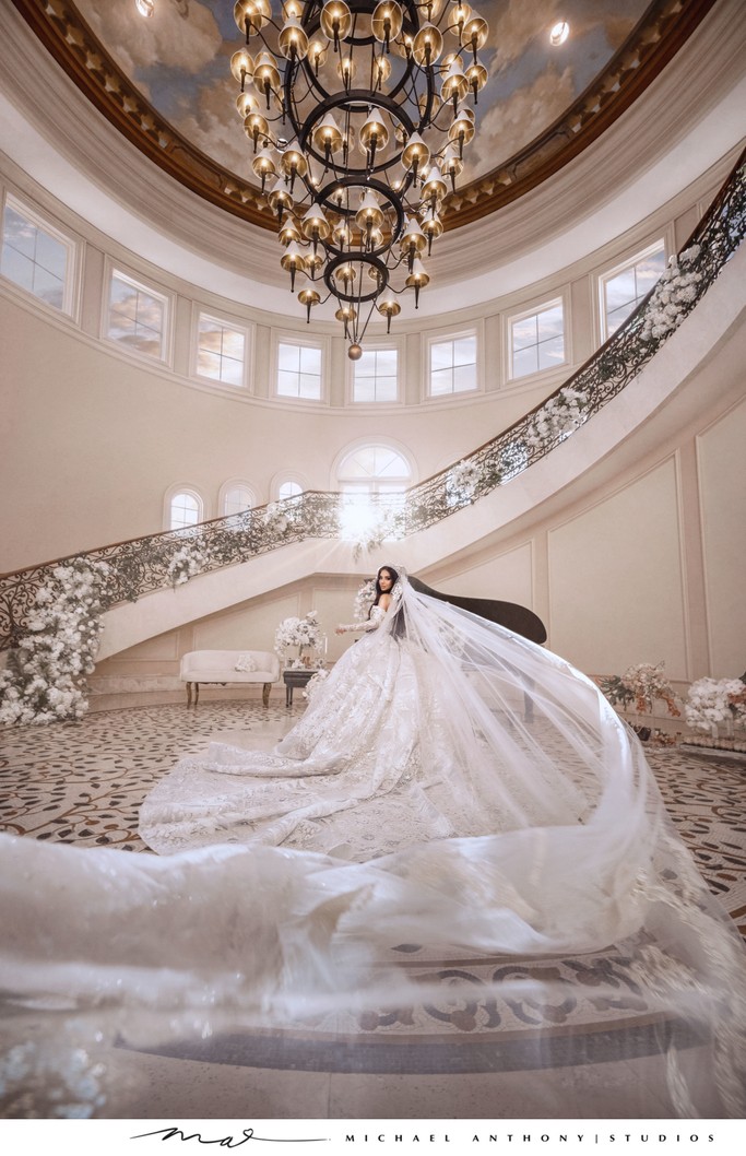 Staircase Bridal Portrait