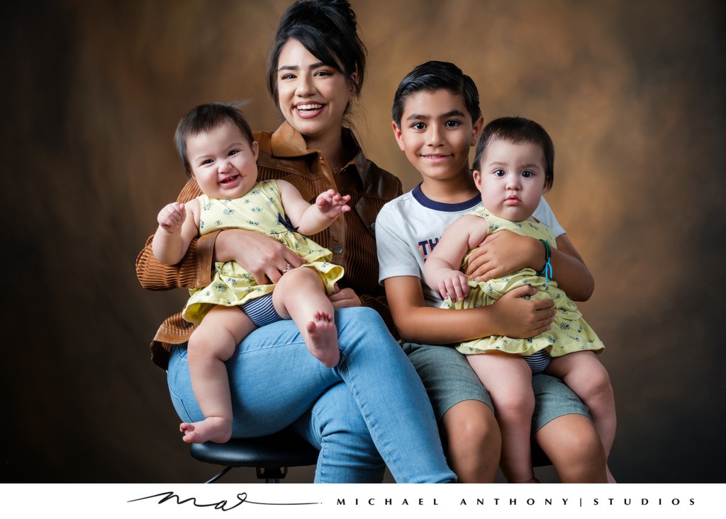 Mother and Children Portrait in Dallas Studio