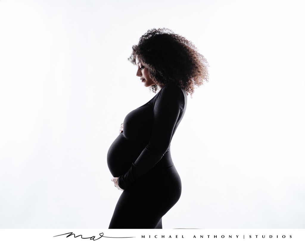 High-Key Silhouette Maternity Portrait