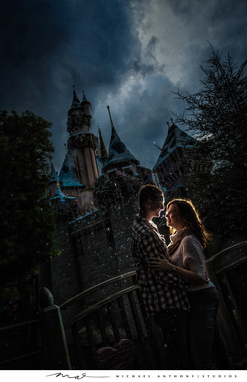 Engagement Pictures at Disneyland's Magic Castle