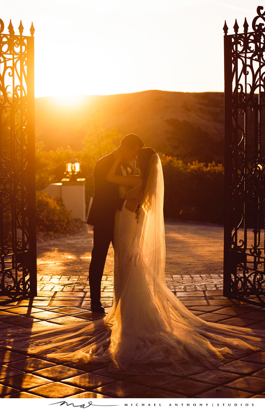 Sunset Portraits of a Bride & Groom