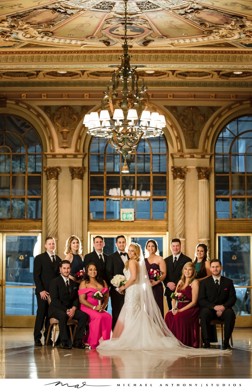 Elegant Wedding Party in Grand Ballroom