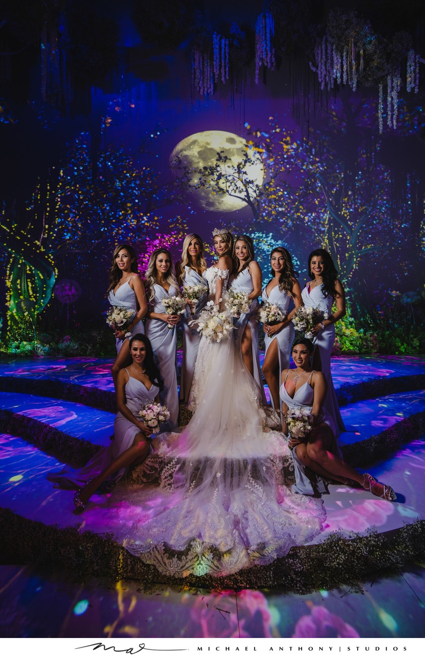 Ethereal Nighttime Wedding Portrait