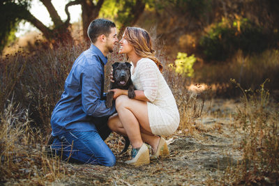 Engagement Session with Dog in Los Angeles