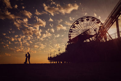 A Silhouette Photograph from a Santa Monica Engagement