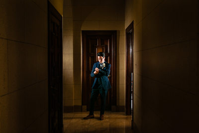 Pictures of a groom at Majestic Downtown