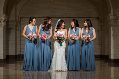 Bride and Bridesmaids at Majestic Downtown Wedding