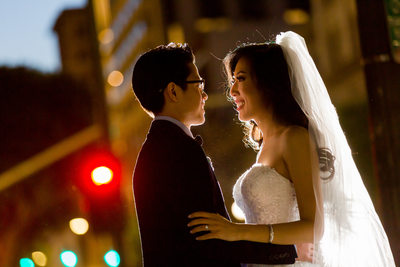 Downtown Los Angeles Wedding Portraits at Majestic Downtown