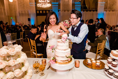 Wedding Cake Cutting at Majestic Downtown Wedding