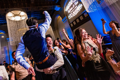Dancing Groom at Majestic Downtown Wedding