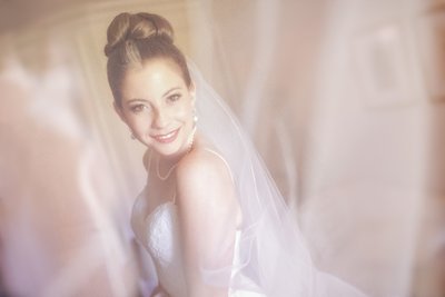 Natural Light Bridal Portrait Under Veil