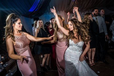 Wedding Reception: Bride Dancing with Bridesmaids