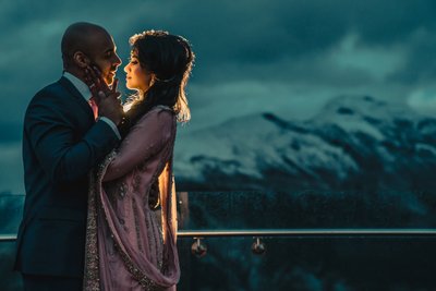 A Wedding at Night in Banff