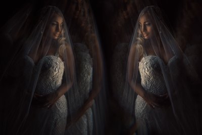 Bridal Portrait with Reflection