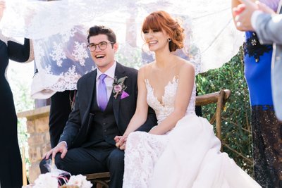 Serendipity Gardens Weddings: Bride & Groom at Ceremony Smiling
