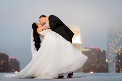 South Park Center Weddings: Rooftop Kiss