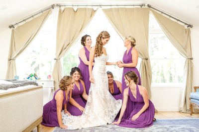 Bride and Bridesmaids Getting Ready in Natural Light